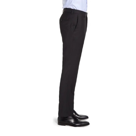 HUGO BOSS Genius Flat Front Dot Wool Trousers
